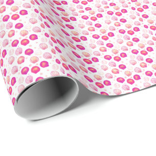Papel De Presente Neon Seashells - Padrão Costeiro Sem Costura