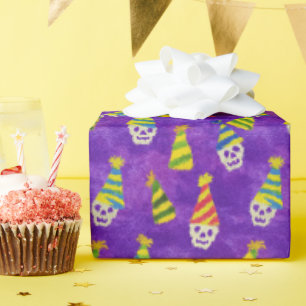 Papel De Presente Neon Skull Party Cone