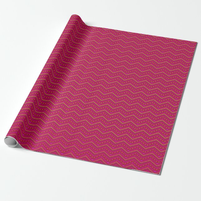 Papel De Presente Neon Sunset Chevron Patterno (Desenrolado)