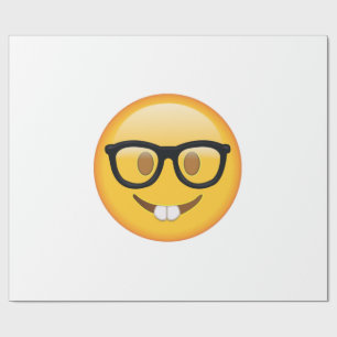 Papel De Presente Nerd com vidros - Emoji