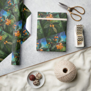 Papel De Presente Nêsperas em pintura de primavera de abril por Alfr