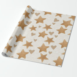 Papel De Presente Neutral Teddy Gender Reveal Gift Wrap