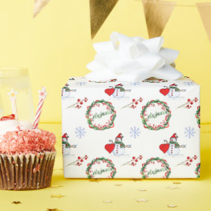 Papel De Presente Neve alegre e ritmo festivo