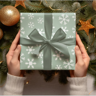 Papel De Presente Neve Branca Verde No Natal De Fundo