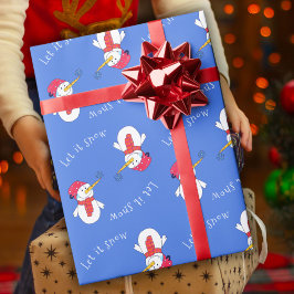 Papel De Presente Neve com floco de neve.