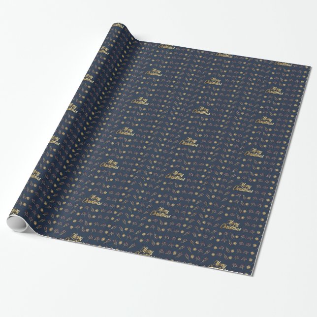 Papel De Presente Neve de Natal Decorativa com Brilho (Desenrolado)
