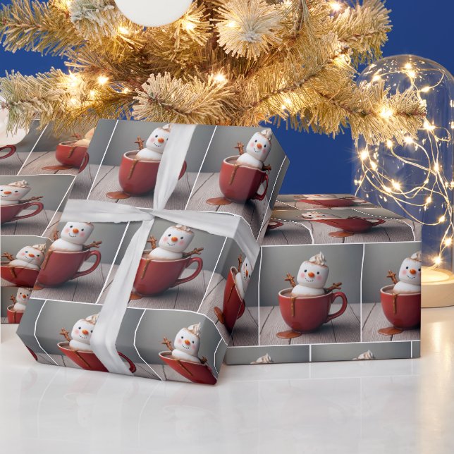 Papel De Presente Neve Em Chocolate Quente (Feriados)