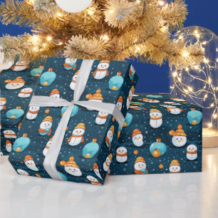 Papel De Presente Neve Enfeites de natal Azul Natal