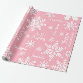 Papel De Presente Neve Feriada de Natal, Nome Personalizado da Menin