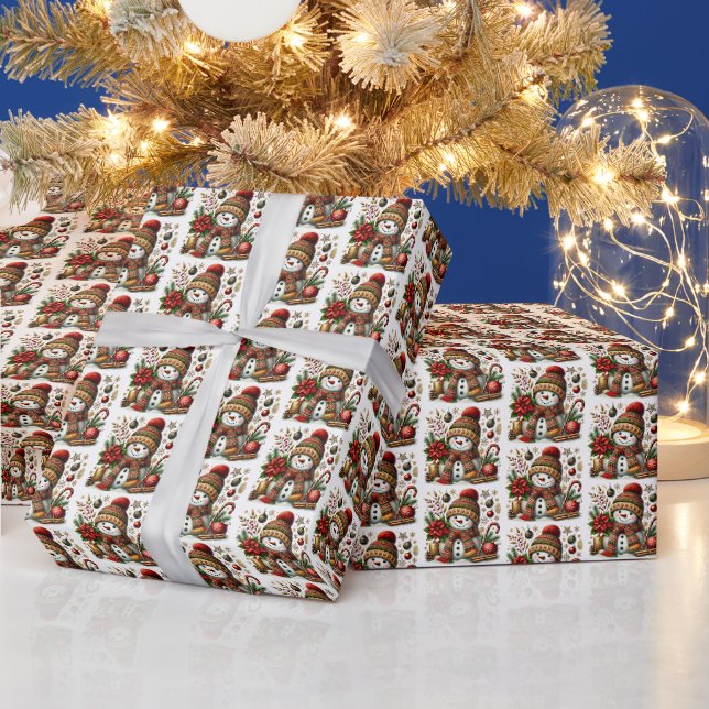 Papel De Presente Neve festiva de Natal (Feriados)