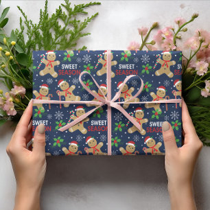 Papel De Presente Neve Gingerpão Noel de Natal