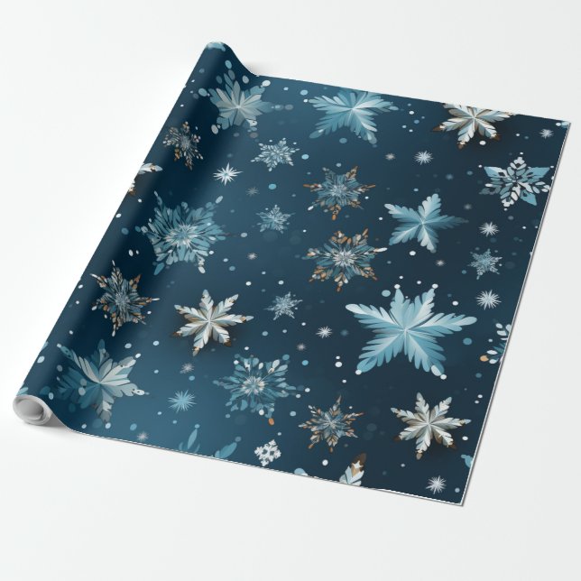Papel De Presente Neve NatalFlake (Desenrolado)