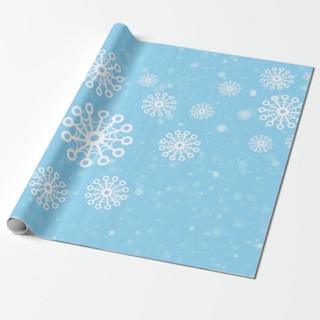 Papel De Presente Neve no Céu Azul (Desenrolado)