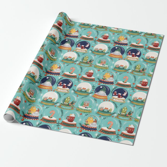 Papel De Presente NeveGlobe//Natal//Gnome//Gingercake House (Desenrolado)