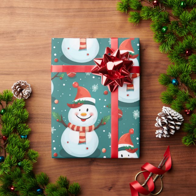 Papel De Presente Neves Bonitos com árvore de Natal (Presente de Natal)