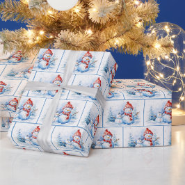 Papel De Presente Neves De Natal Com Aquarela Em Flocos De Neve