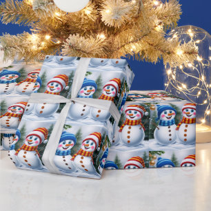 Papel De Presente Neves de Natal Festivo na Floresta de Inverno