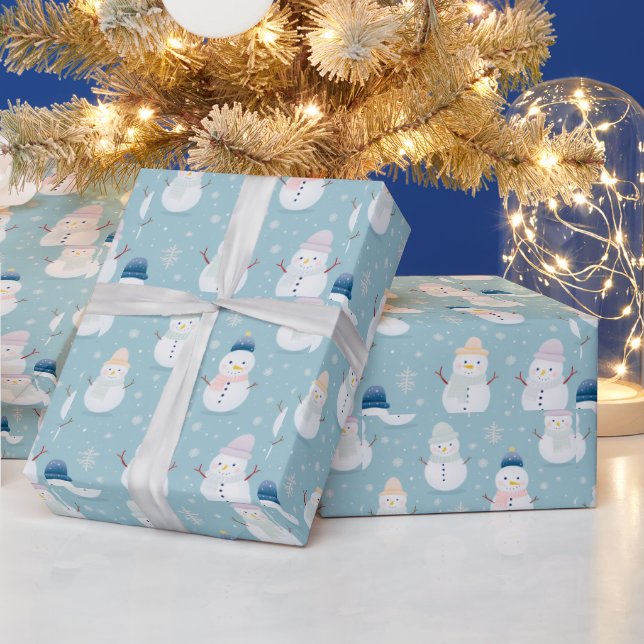Papel De Presente Neves e Flocos de Neve Natal Moderno (Feriados)