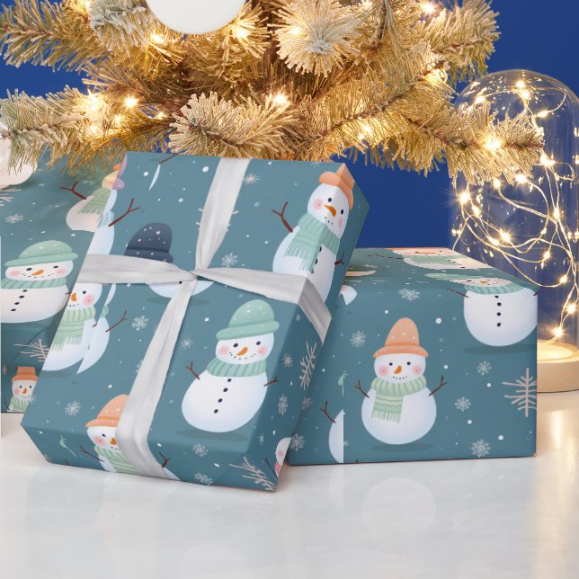 Papel De Presente Neves e Flocos de Neve Natal Moderno (Feriados)