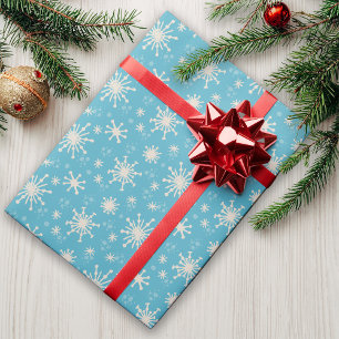 Papel De Presente Neves Flocos de Neve Brincadeira Bestial Nostálgic