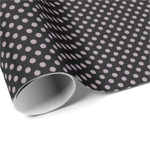 Papel De Presente Névoa do Mar Pontos Purpura em Preto