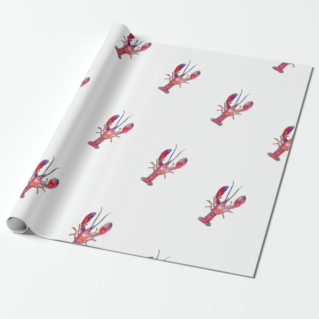Papel De Presente New England Lobster Gift Wrap (Desenrolado)