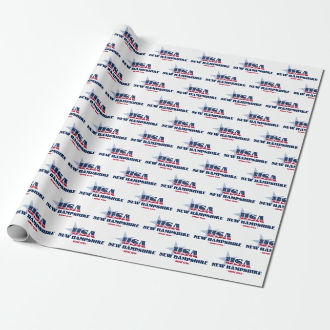 Papel De Presente New Hampshire Stars and Stripes State (Desenrolado)