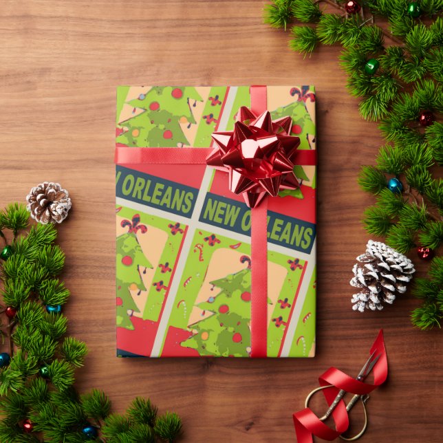 Papel De Presente New Orleans, (Presente de Natal)