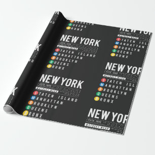 Papel De Presente New York 5 Boroughs