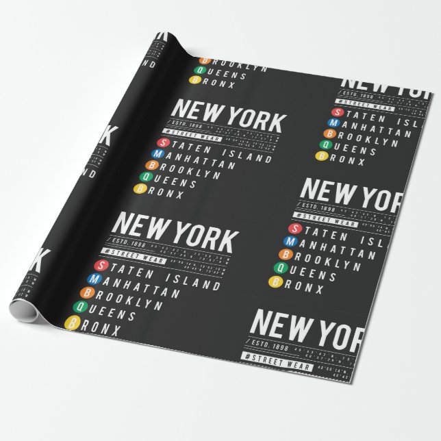 Papel De Presente New York 5 Boroughs (Desenrolado)
