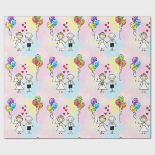 Papel De Presente Newlyweds e Balões por Natasha Us