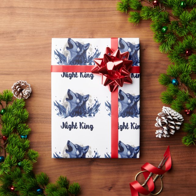Papel De Presente Night King - Howling Wolf com Lua (Presente de Natal)
