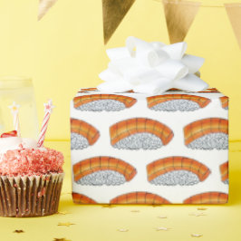 Papel De Presente Nigiri Orange Salmon Sushi Japonês Comida Japão