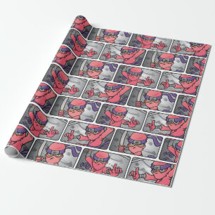 Papel De Presente Ninja Rosa Personalizável