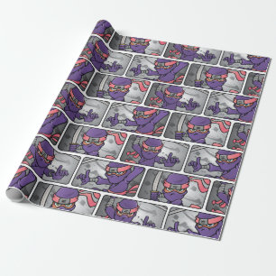 Papel De Presente Ninja roxo customizável