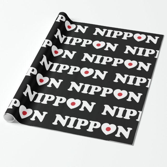 Papel De Presente Nippon Love Heart Flag Wrapper Paper (Desenrolado)