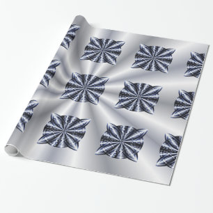 Papel De Presente Nó Celta Metálico Azul