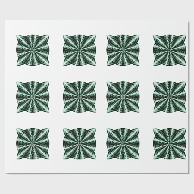 Papel De Presente Nó Céltico Metálico Verde Personalizado (Barra)