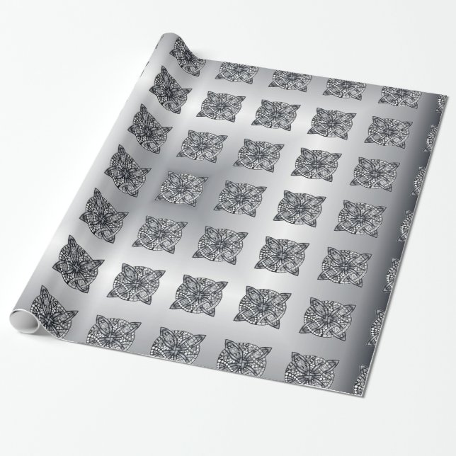 Papel De Presente Nó Celular Silver Personalizável (Desenrolado)