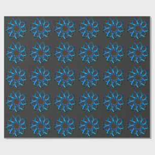Papel De Presente Nó do Toro Metálico Azul