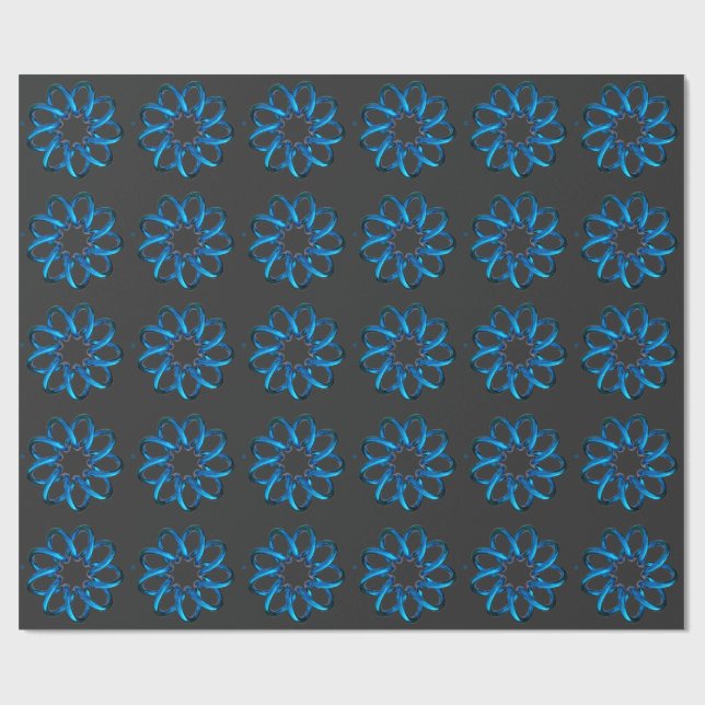 Papel De Presente Nó do Toro Metálico Azul (Aberto)