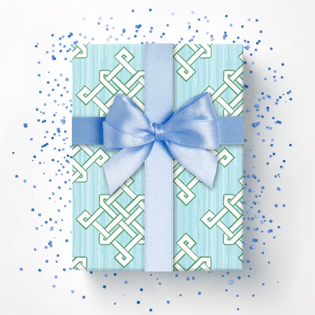 Papel De Presente Nó Infinito de Diamante em Verde e Aqua (Criador carregado)