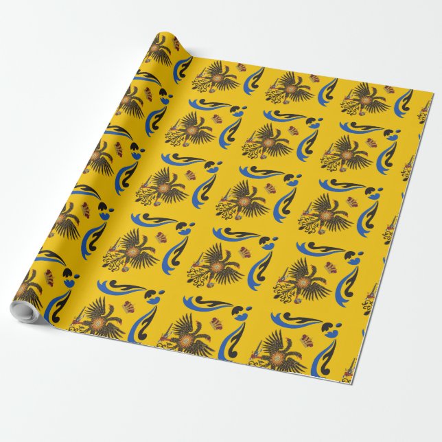 Papel De Presente Nobile Contrada dell'Aquila Palio di Siena (Águia) (Desenrolado)