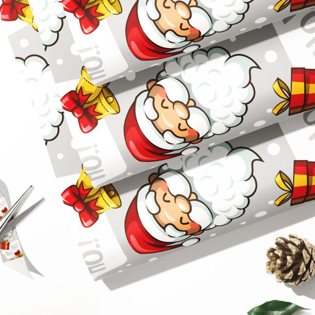 Papel De Presente Noel Claus Gift Wrap | Papel de enrolamento de Nat (Criador carregado)