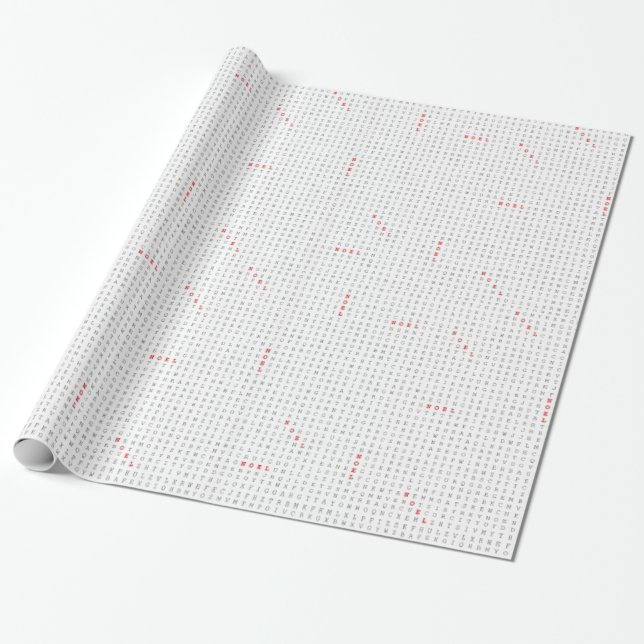 Papel De Presente NOEL do quebra-cabeça da busca da palavra (Desenrolado)
