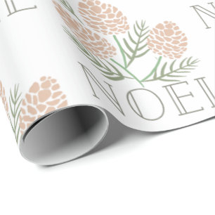 Papel De Presente NoEL Pine Cone White