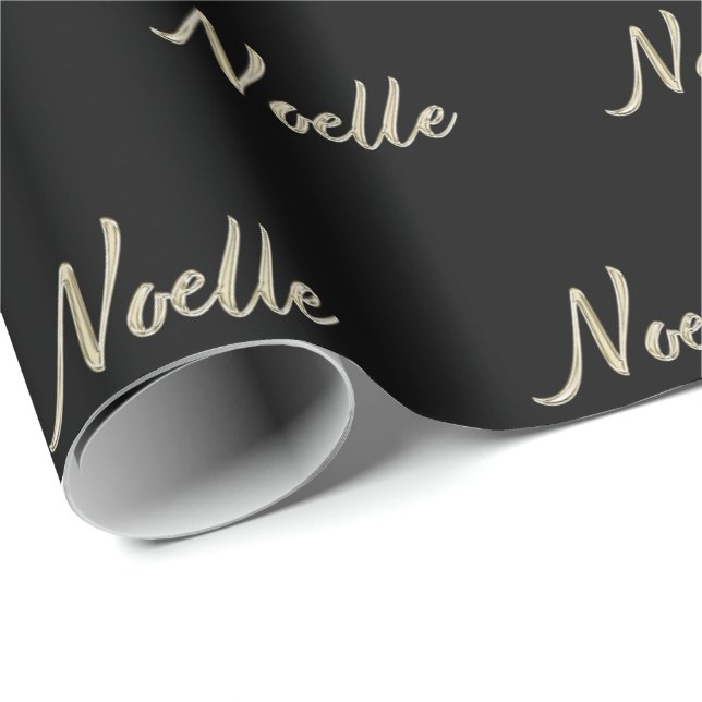 Papel De Presente Noelle white gold Handwriting Geschenkpapier (Ponta do rolo)