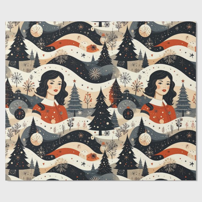 Papel De Presente Noir Noël (Aberto)