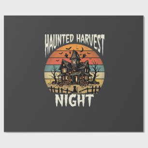 Papel De Presente Noite de Abóbora Assombrada de Halloween