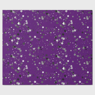 Papel De Presente Noite de estrelas - roxo